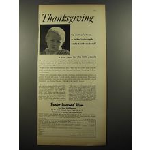1954 Foster Parents' Plan for War Children Ad - Thanksgiving a mother's love