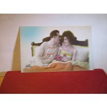 LOVERS, ROMANCE unused antique French postcard . =