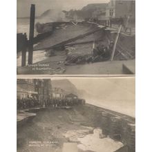 Storm Damage At Sidmouth 1925 Devon 2x Disaster Old Postcard s