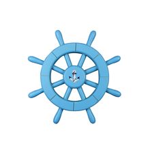 Pack Of 2] Light Blue Decorative Ship Wheel with Anchor 12""