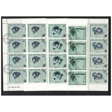Comoro Is. WWF Mongoose Lemur 4v Blocks of 8 1987 CTO SG#613-616