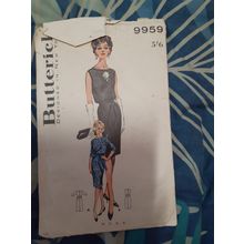 vintage size 12 womens dress pattern butterick 9959 never used