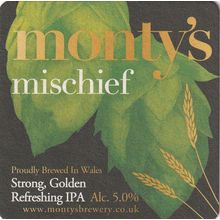 BEER MAT - MONTY'S BREWERY(WALES) - MISCHIEF IPA - (Cat No 008) - (2014)