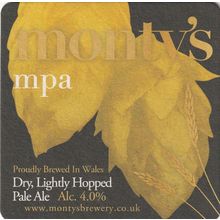 BEER MAT - MONTY'S BREWERY(WALES) - MPA PALE ALE - (Cat No 010) - (2014)
