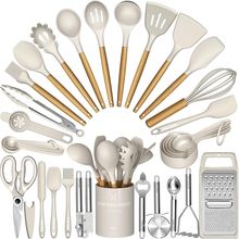 Umite Chef Silicone Kitchen Utensil Set, 34PCS Heat Resistant Kitchen Gadgets an