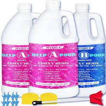 Deep Pour Epoxy Resin, 1.5 Gallon 2-4" Pour Depths Epoxy Resin Kit Crystal Clear