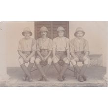 ED60 4 SOLDIERS IN INDIA, PITH HELMETS. REAL PHOTO