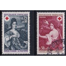 France 1968 SG 1812-3 Used Red Cross/Semi-postal (D-458 (3))