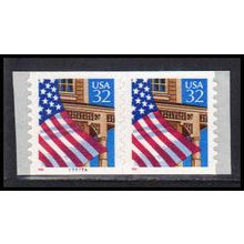 2915A 32c U.S. Flag Over Porch Very Fine MNH CNP Left 77777A P/UL PA1804
