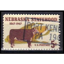 Used 1328 5c Nebraska Port Kennedy, PA. E1871