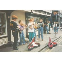 Teenage Street Buskers Music Band York Yorkshire Postcard