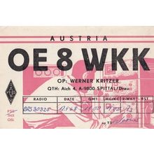 Werner Kritzer Spital Austria Vintage Old 1960s QSL Amateur Radio Postcard
