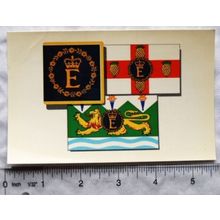 old postcard The Queens Personal Flags