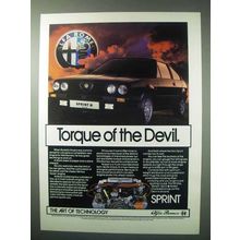1984 Alfa Romeo Sprint Car Ad - Torque of the Devil