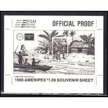 Event Card Micronesia Proof AMERIPEX '86 (No Stamp) Box0354