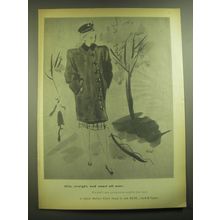 1945 Lord & Taylor Gershel Box Coat Advertisement - art by Helen Hall