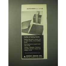 1948 Georg Jensen Ad - Desk Pad, Bookends and Webster's Collegiate Dictionary