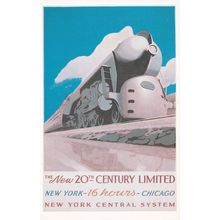 New York Central System Chicago Express Train Advertising Postcard