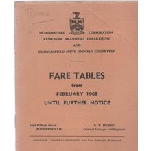 Huddersfield Corporation Fare Table Feb 1968 (marked)