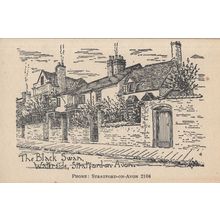Tennis at Black Swan Hotel Pub Stratford Upon Avon Boating Warks Postcard