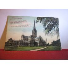 SALISBURY CATHEDRAL, WILTSHIRE used antique postcard by Wilkinson/Trowbridge =