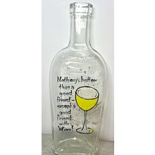 Flat Wine Message in a Bottle Sign or Serving Dish Vintage Collectible Decor