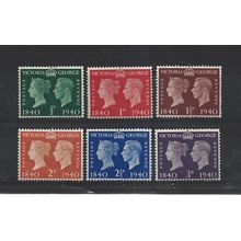 GB.Centenary of First Adhesive Postage Stamps set of 6.Mounted Mint.Jul25b