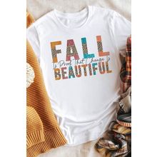 White FALL BEAUTIFUL Leopard Print Short Sleeve T Shirt