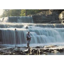 Fisherman Angler at Lower Falls Aysgarth Yorkshire Postcard