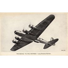 Boeing Flying Fortress Long Distance Bomber Miliitary Old Plane Postcard