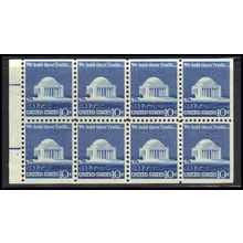 1510c 10c Jefferson Memorial Fine MNH Dry Gum Pane/8 Z5592