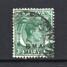 Malaya (BMA) - 1945-48 - 3c Yellow-Green (Die II) (sg4) Used #2