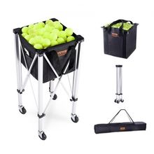 Foldable Tennis Ball Hopper, Holds 180 Tennis Balls, Lightweight Aluminum Al...