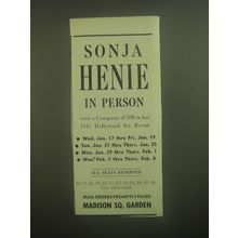 1945 Madison Square Garden Ad - Sonja Henie in Person