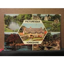 multiview, PICTURESQUE YORKSHIRE, county used postcard 1977 pm Colourmaster =