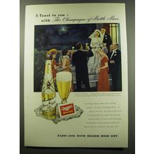 1949 Miller High Life Beer Ad - The Champagne of Bottle Beer