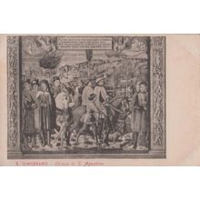 Gimignano Chiesa Di Saint St Agostino Italian Antique Rare Painting Postcard