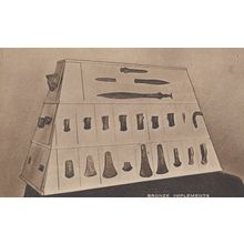Bronze Stone Age Implements Prehistoric Antique Museum Postcard