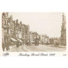 Reading Broad Street in 1893 Victorian View Berkshire Postcard