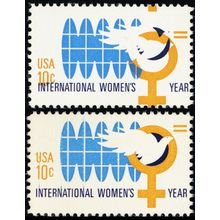 1571, HUGE Color Shift ERROR 10¢ Women's Year Stamp With Normal MNH Stuart Katz