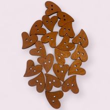 20mm Brown Wooden Heart Shaped Buttons Great For Cardigans Handmade Knitting