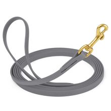Dog Pet Leash Battleship Gray w/ Brass Hardware W 1/2" - L20'