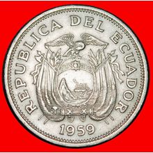 Ⰶ SUCRE (1795-1830): ECUADOR★1 SUCRE 1959 SHIP, SUN, ZODIAC★LOW START★NO RESERVE