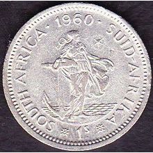 1960 South Africa 1 Shilling Silver Coin