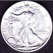1942 S USA 50 Cents Silver Coin Liberty Walking
