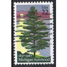 USA 1987 150th Anniversary of Michigan Statehood 22c Used