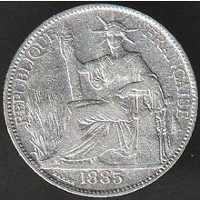 1885 A French Indo-China 20 Cents Silver Coin
