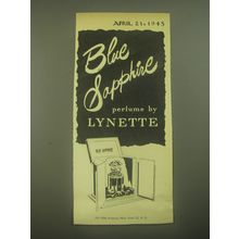 1945 Lynette Blue Sapphire Perfume Advertisement