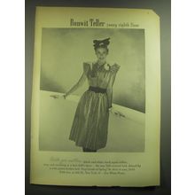 1945 Bonwit Teller Dress Ad - Belittle your waistline