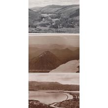Ullapool + Ardmair Ben More Mull 3x Aerial View Antique Scottish Postcard s